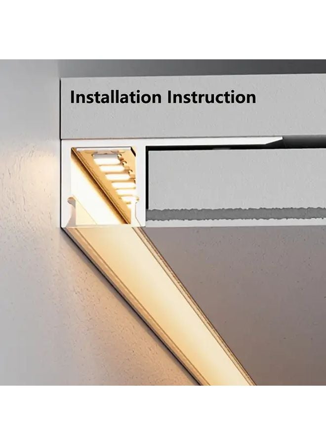10pcs 3 3ft Silvery Gypsum Recessed Line Light Aluminum Channel With Milky White Diffuser Cover - Image 4